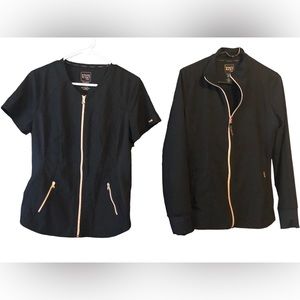 3 piece uniform set in black. STATEMENT by Cherokee. Easy stretch.